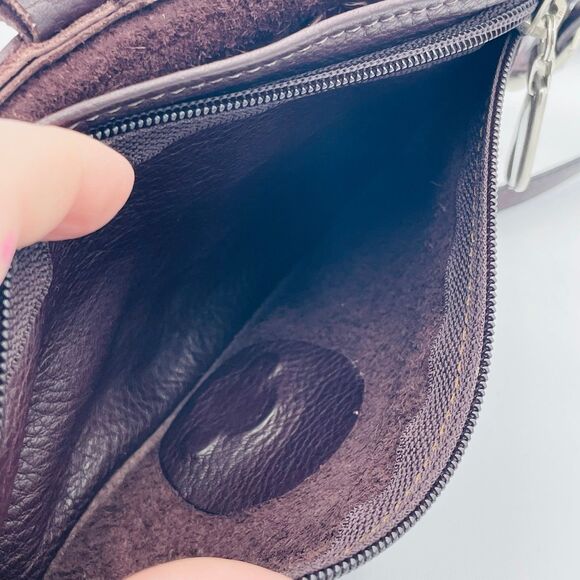 Vintage LIBAIRE of California Brown Leather Crossbody Purse Made in USA Handbag - Picture 10 of 12